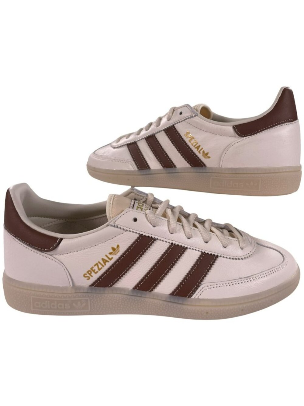 Adidas Handball Spezial Shoes White & Brown Athletic Leather Men's Size 9 NEW